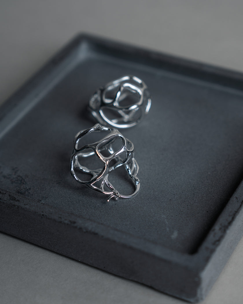 Prismatic Silver Hoops