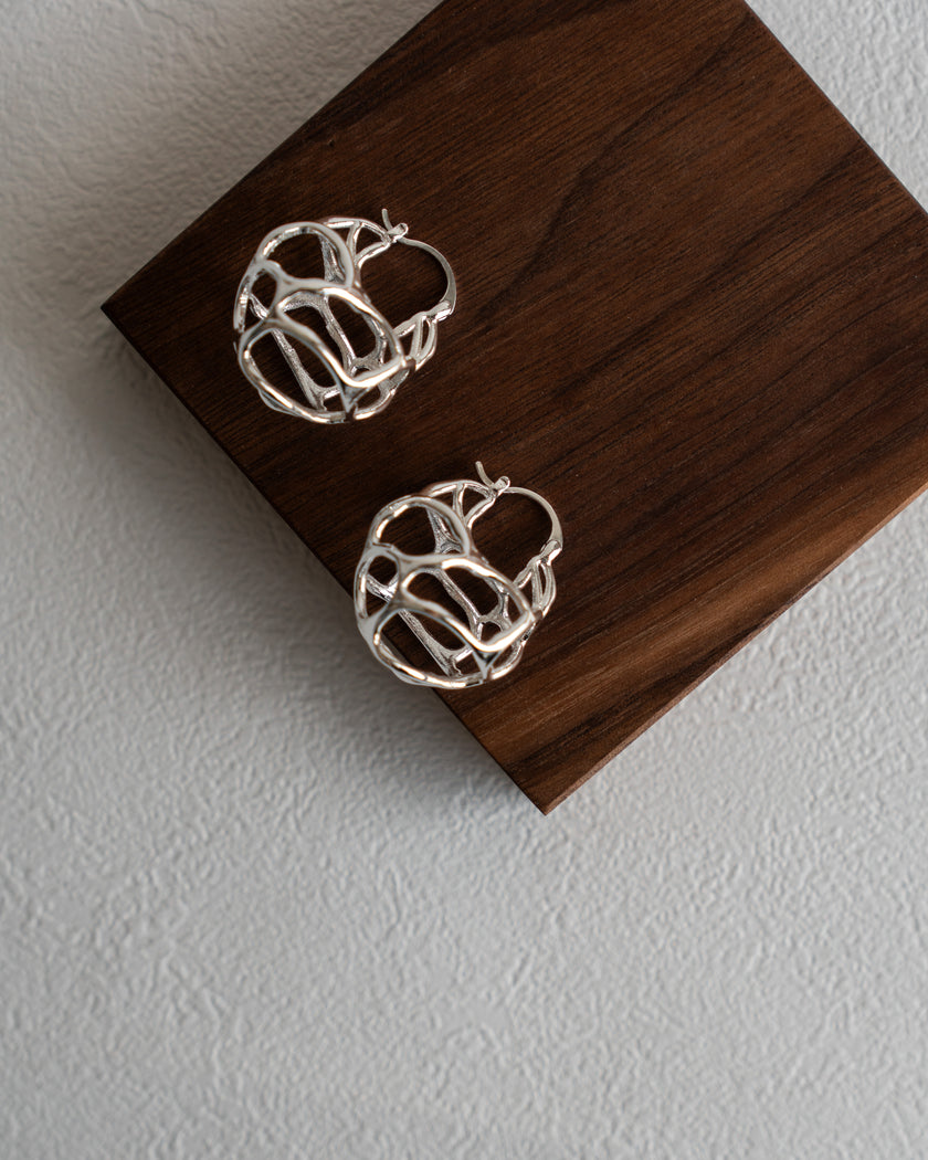 Prismatic Silver Hoops