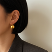 Minimal Dome Drop Earrings