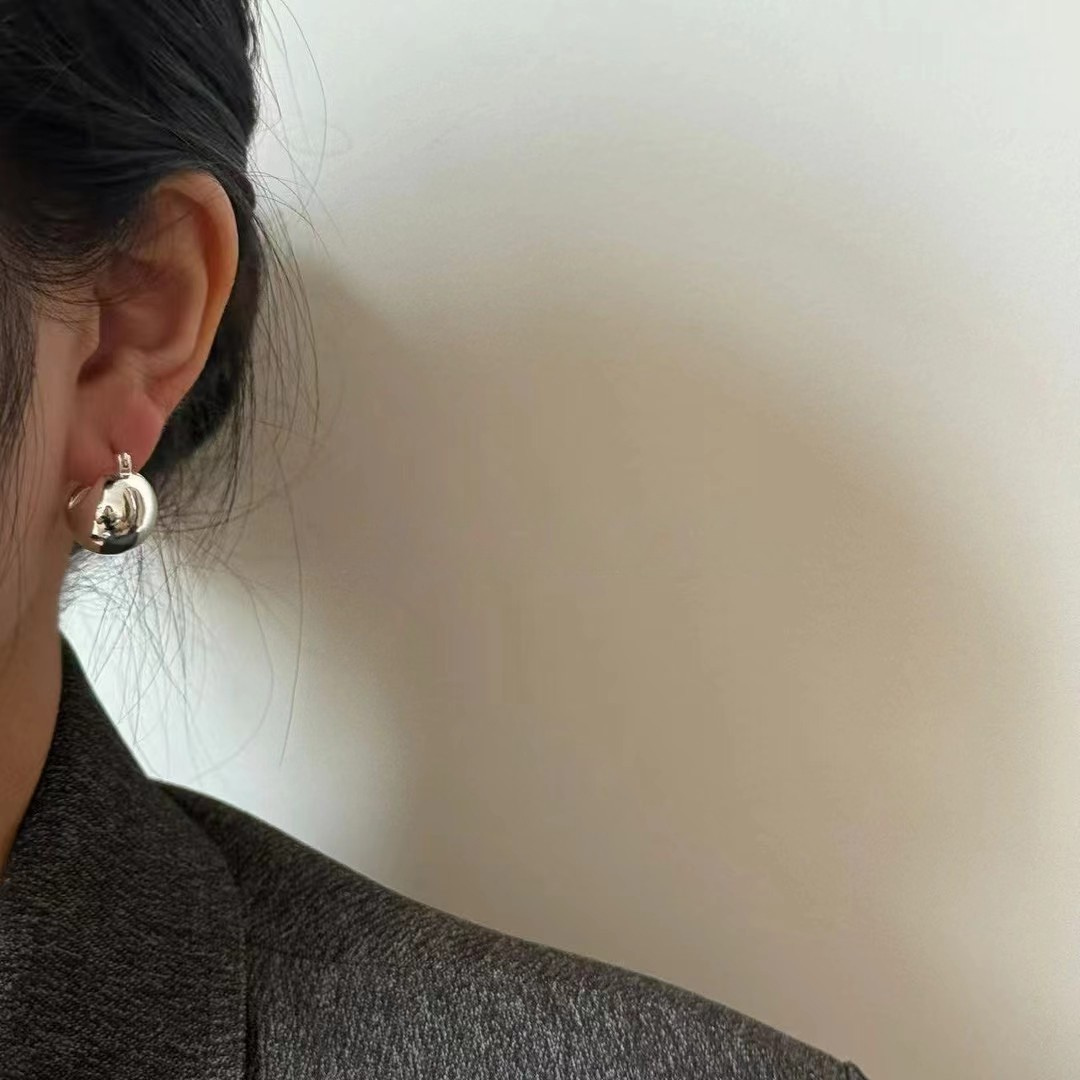 Minimal Dome Drop Earrings