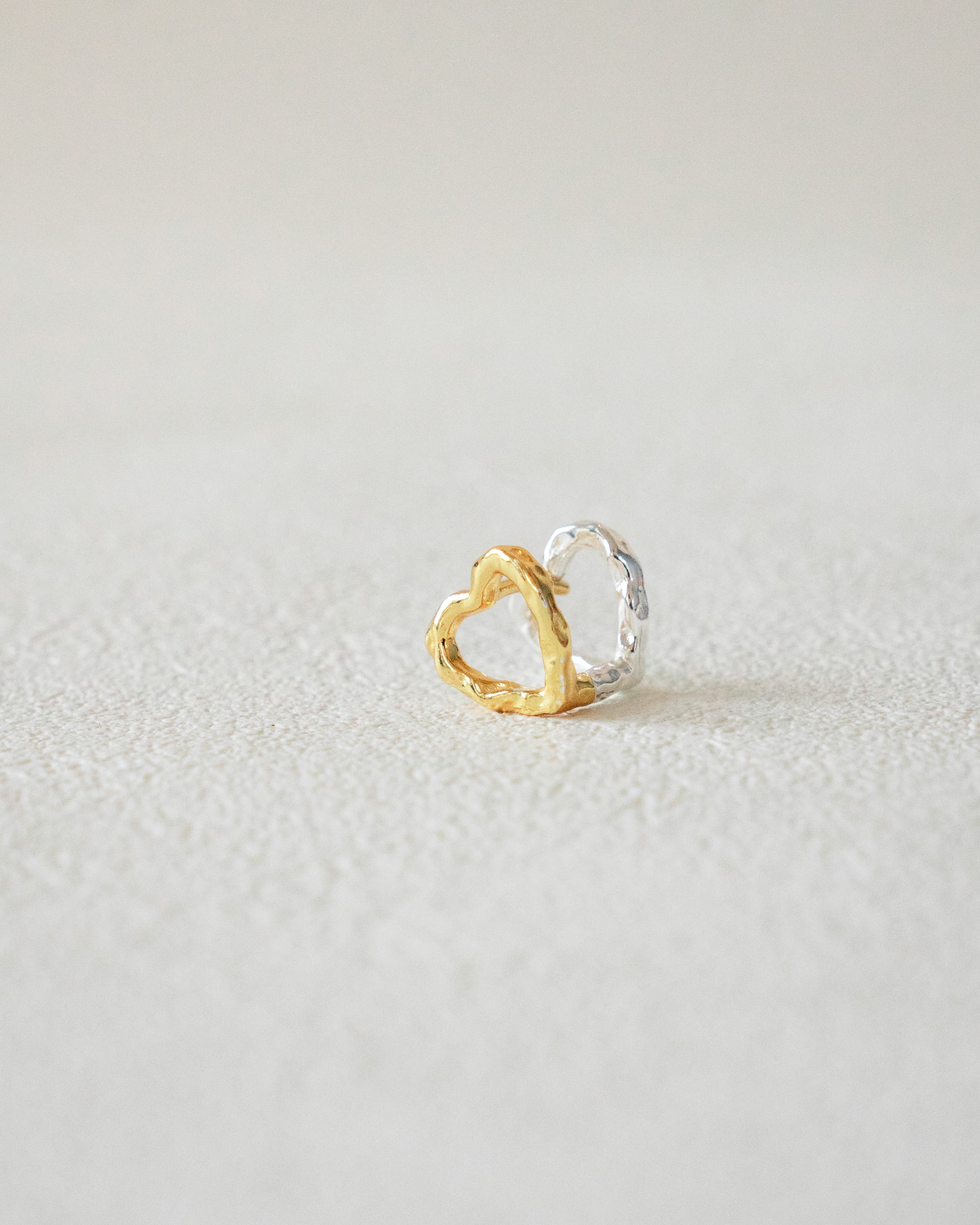 Harmony Duo Tone Heart Hoops | Sterling Silver