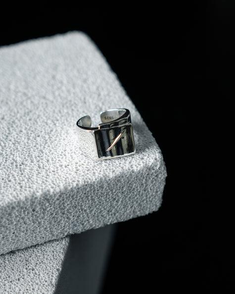 Slice Square Statement Ring | Sterling Silver