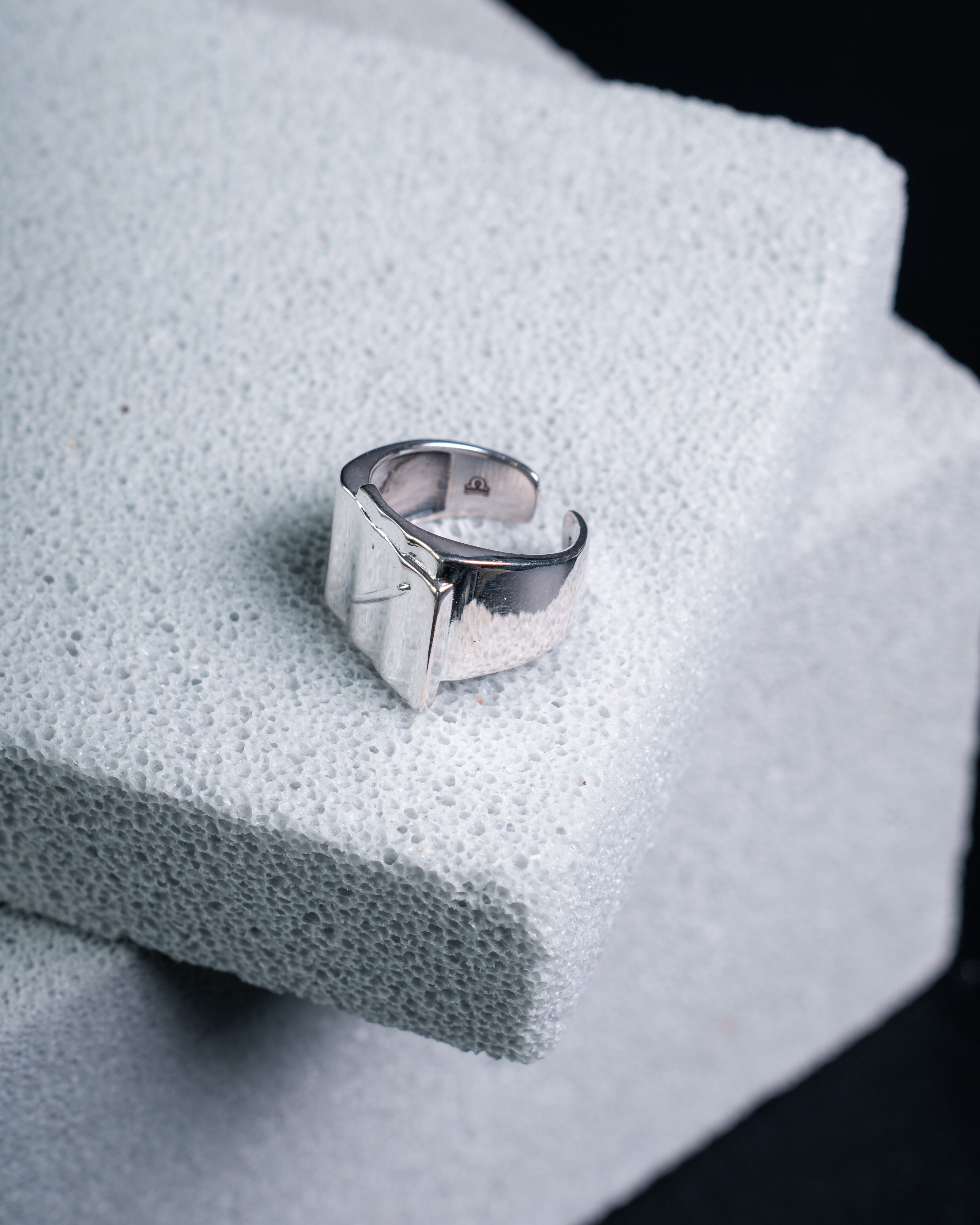 Slice Square Statement Ring | Sterling Silver