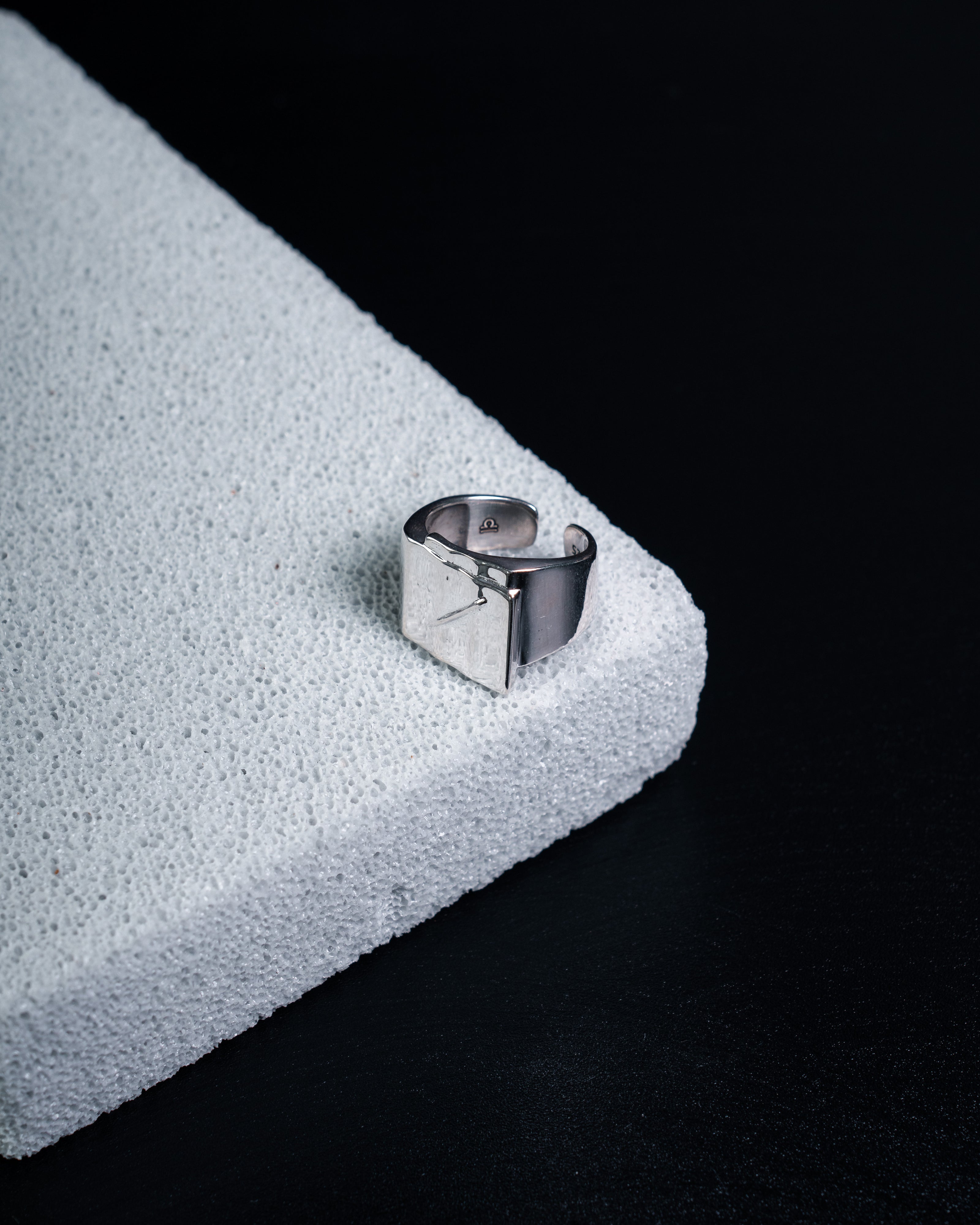 Slice Square Statement Ring | Sterling Silver