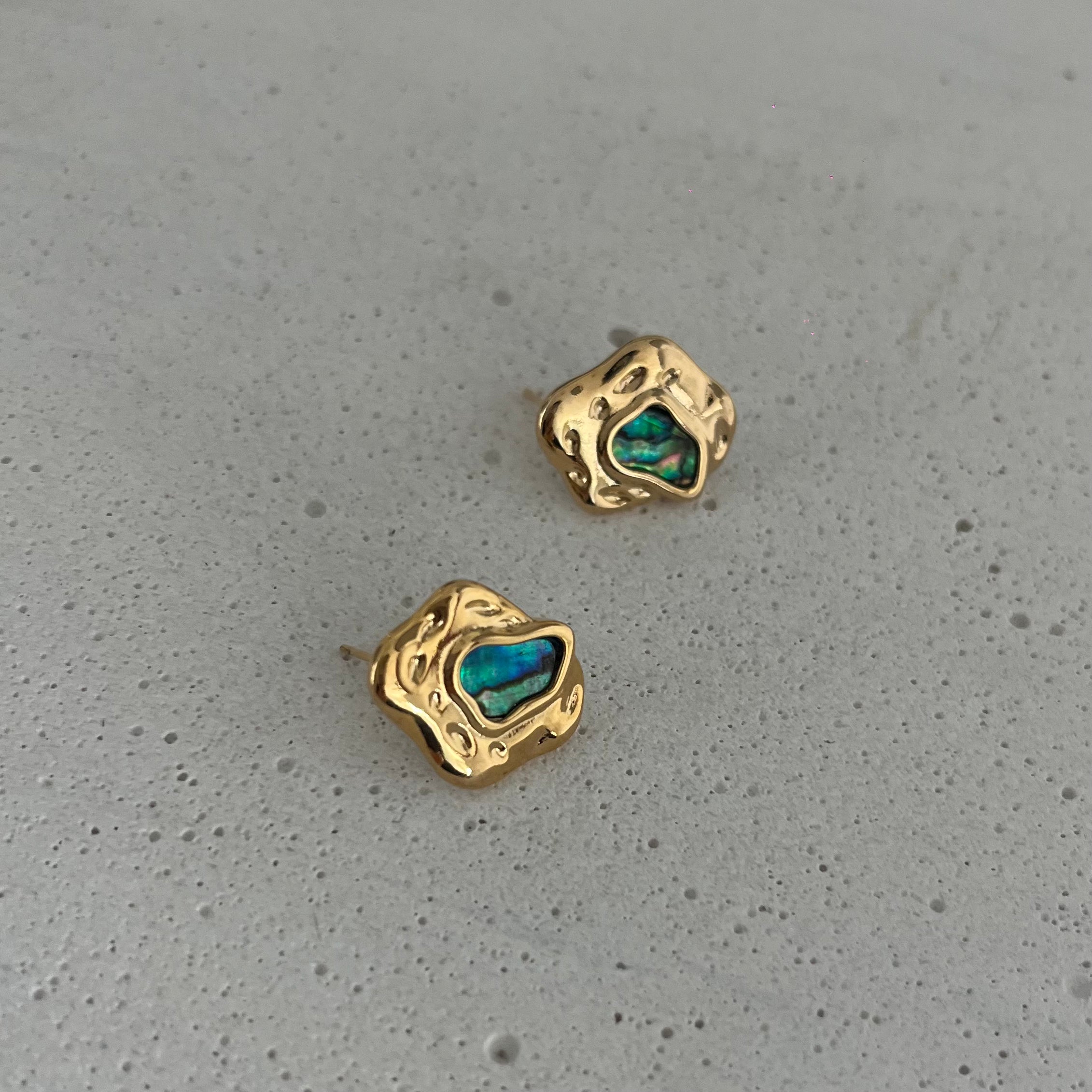 Radiant Abalone Shell Stud