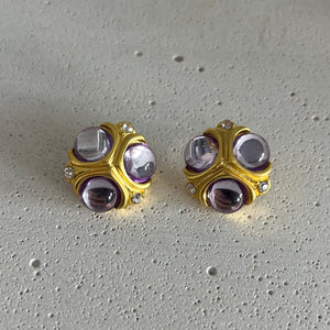 Retro Triple Stones Stud