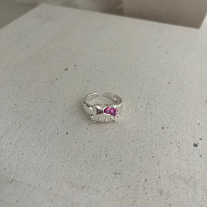 Kitty Blush Bow Ring