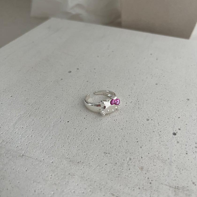Kitty Blush Bow Ring