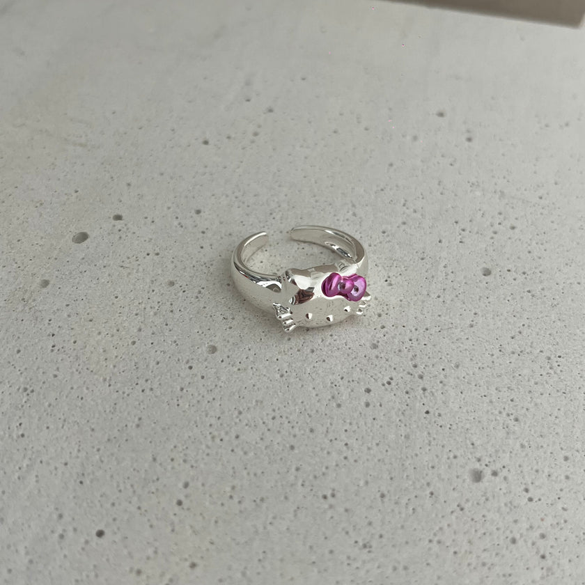 Kitty Blush Bow Ring