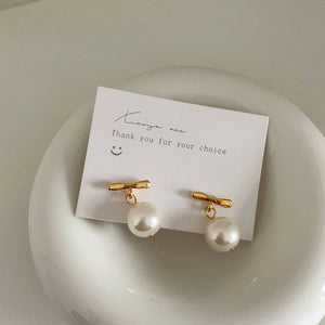 Pearl Charm Drops Stud