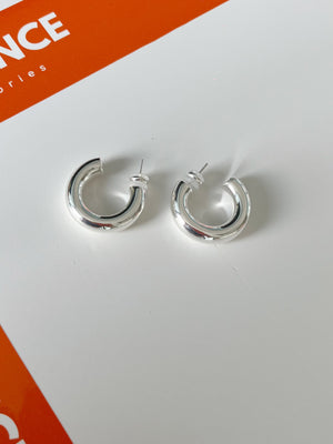 Silver Hoop Studs