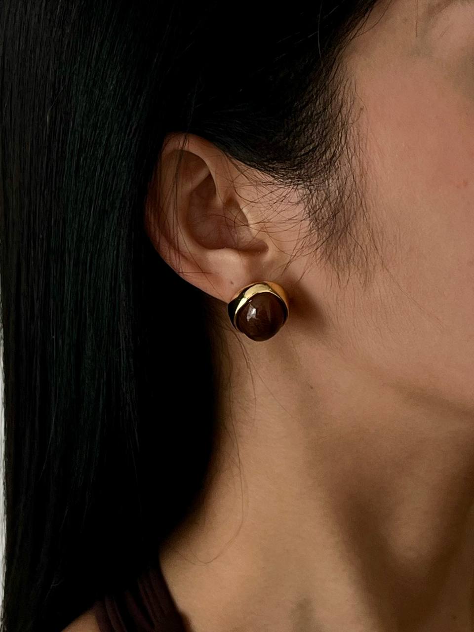 Aurelia Brown Stone Stud